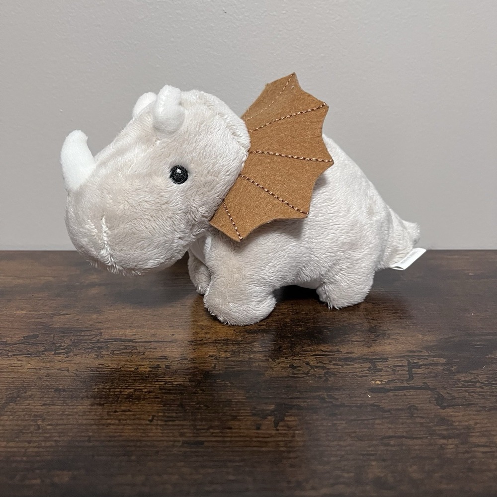 H&M Home Triceratops Dinosaur 9" Plush Soft Toy Light Beige Gray Brown